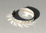 Sterling silver toe ring with rippled hammered design, NiciArt 