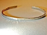 Sterling silver cuff bracelet forged from heavy gauge round wire, NiciArt 