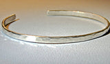 Sterling silver cuff bracelet forged from heavy gauge round wire, NiciArt 