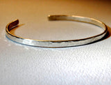 Sterling silver cuff bracelet forged from heavy gauge round wire, NiciArt 