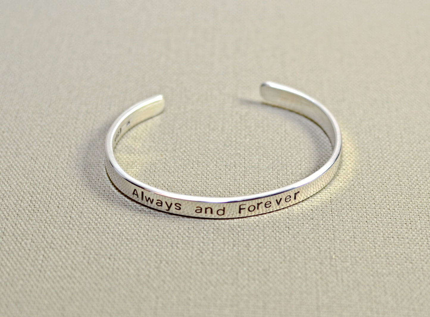 custom sterling silver cuff bracelet - silver anniversary or 15th year anniversary