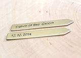 Sterling silver father of the groom collar stays, NiciArt 