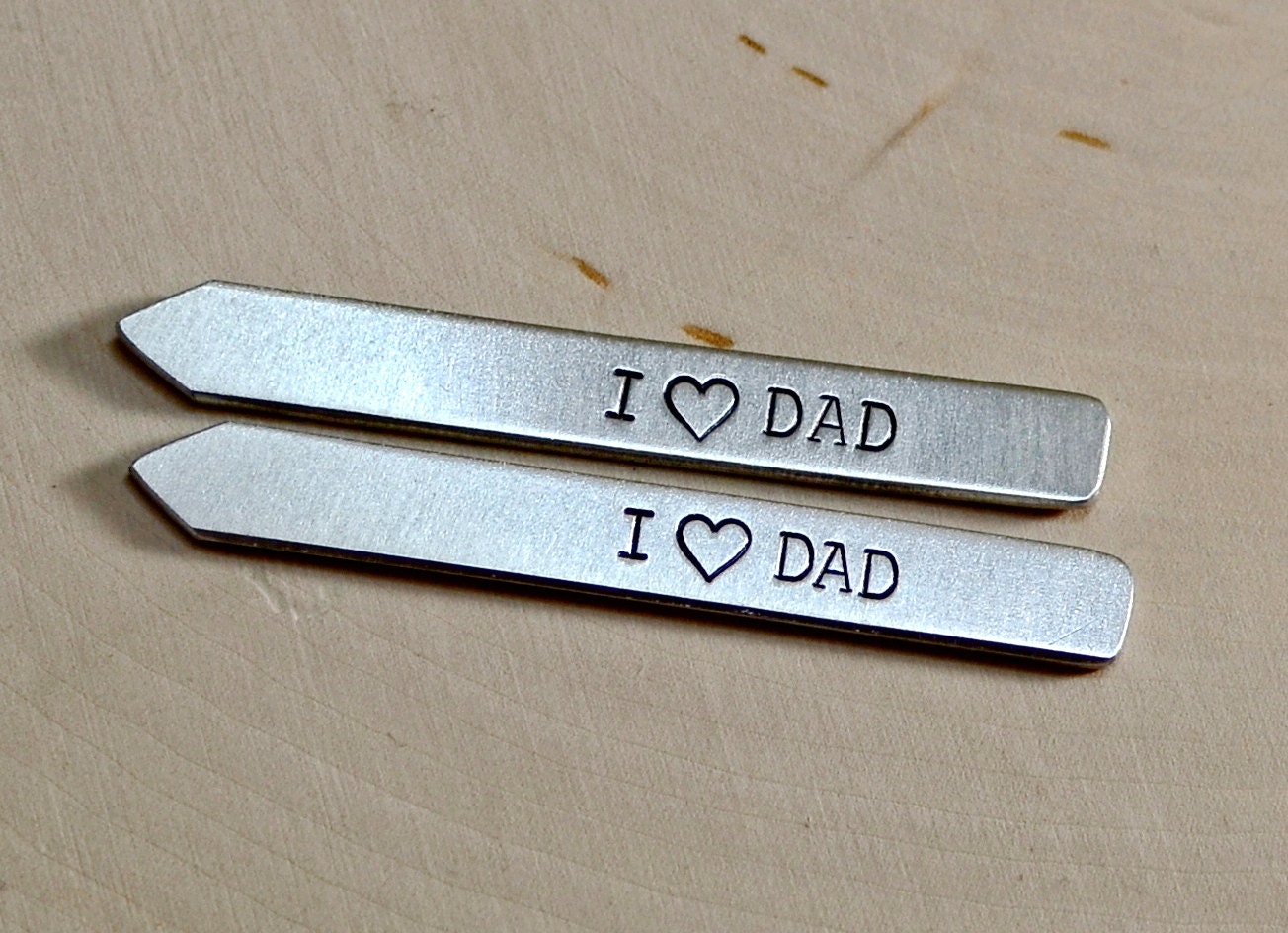 I love dad stamped on aluminum collar stays