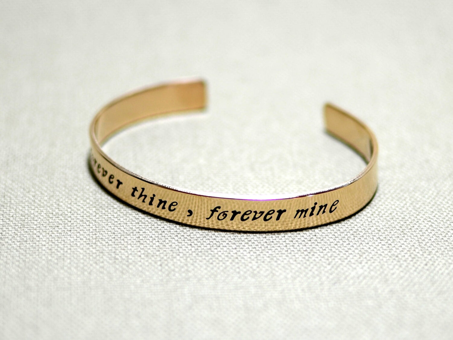 Bronze Cuff style Bracelet with Forever Thine Forever Mine