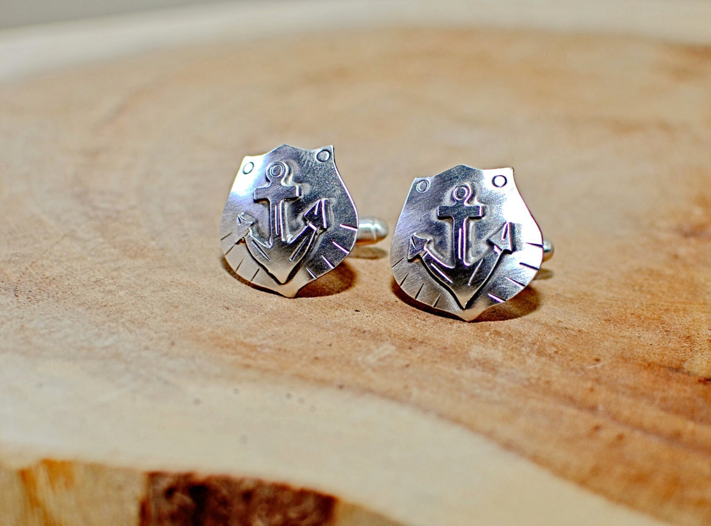 Sterling Silver Anchor Cuff Links