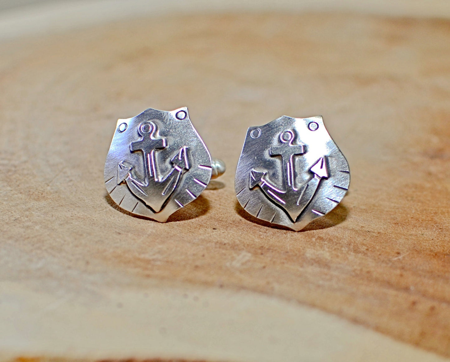 Sterling Silver Anchor Cuff Links