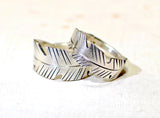 Sterling silver feather ring set for trust and honour, NiciArt 