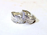 Sterling silver feather ring set for trust and honour, NiciArt 