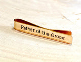 Bronze father of the groom tie bar, NiciArt 