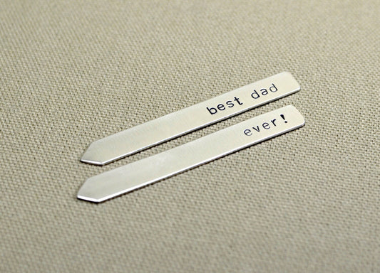 Collar stays for the best dad ever in Sterling Silver