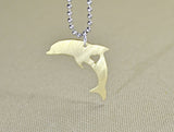 Jumping dolphin pendant with heart in bronze, NiciArt 