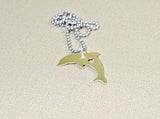 Jumping dolphin pendant with heart in bronze, NiciArt 