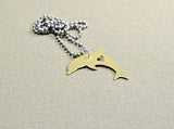 Jumping dolphin pendant with heart in bronze, NiciArt 