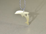 Jumping dolphin pendant with heart in bronze, NiciArt 