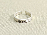 Bitch Toe Ring in Sterling Silver, NiciArt 