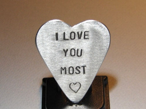 I Love You Aluminum Heart Shape Guitar Pick