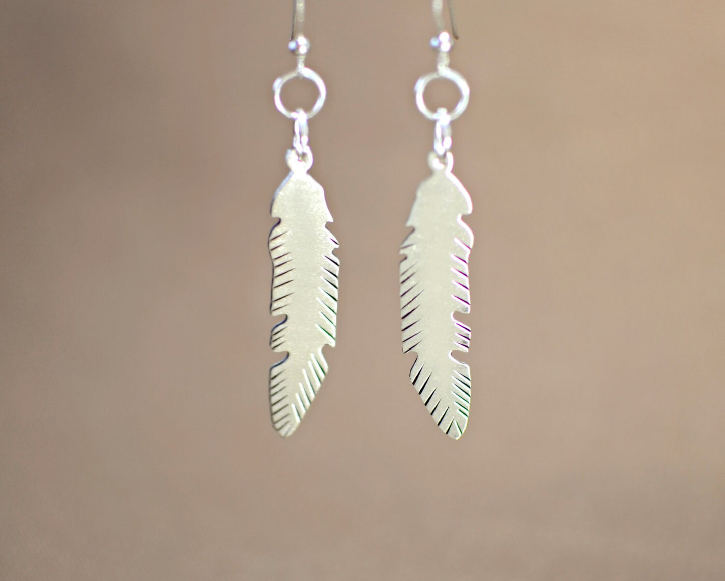 Sterling Silver Feather Earrings - Also available in your choice of metals