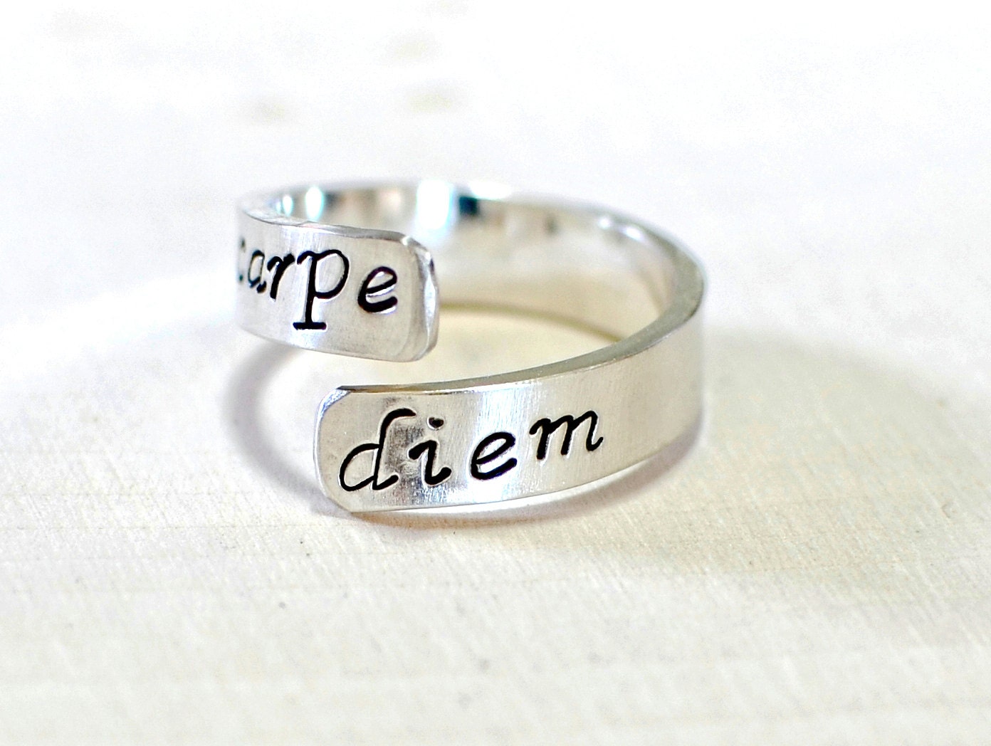 Carpe Diem Wrap Around Bypass Ring in 925 Sterling Silver