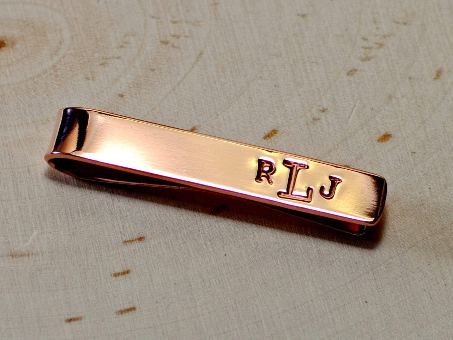 Personalized Monogram on Copper Tie Clip