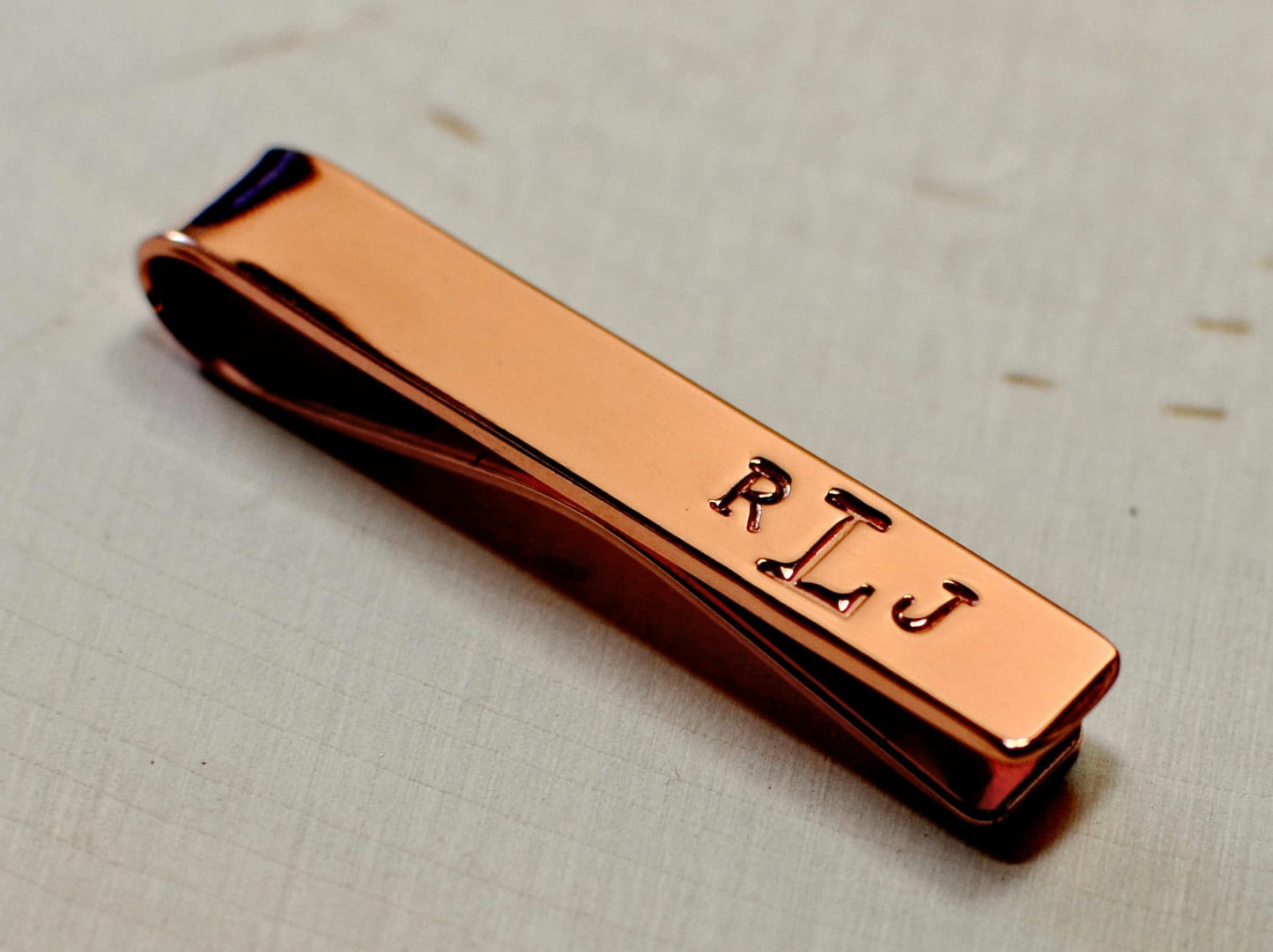 Personalized Monogram on Copper Tie Clip