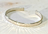 Sterling silver hammered cuff bracelet elegant shine, NiciArt 