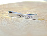 Personalized forever ours sterling silver tie bar, NiciArt 