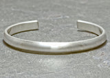 Modern half round brushed sterling silver cuff bracelet, NiciArt 