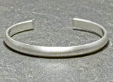 Modern half round brushed sterling silver cuff bracelet, NiciArt 
