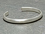 Modern half round brushed sterling silver cuff bracelet, NiciArt 