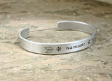 Namaste Aluminum Cuff Bracelet for Celebrating the Divine Spark between Souls, NiciArt 