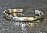 Tree Bark Sterling Silver Cuff Bracelet Half Round, NiciArt 