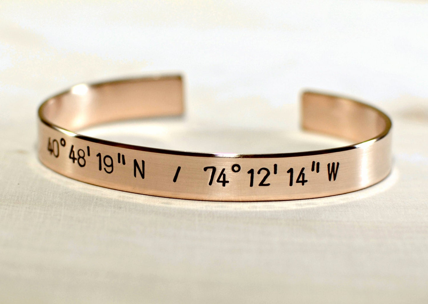 Bronze cuff bracelet personalized for graduation birthdays  8th anniversary and 19th anniversary gifts