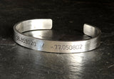 Latitude and longitude massive sterling silver cuff bracelet, NiciArt 